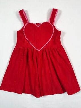 BABY STARTERS Red Heart Corduroy Valentine's Day Fit & Flare A-Line Dress 18M